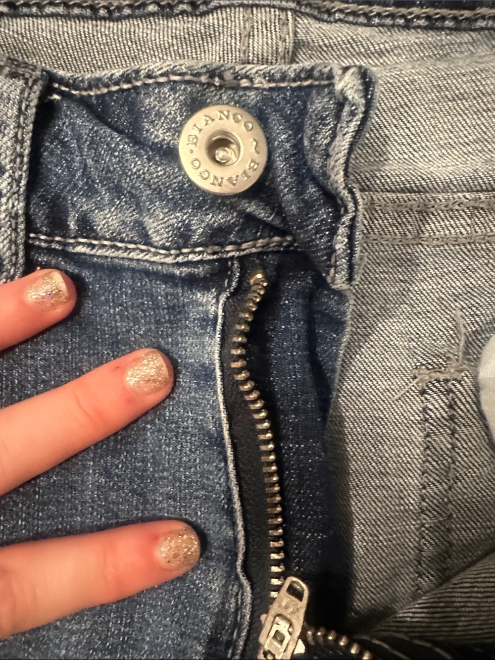 Casual Distressed Ankle Jeans in Blue - Women's - Picture 3 of 4